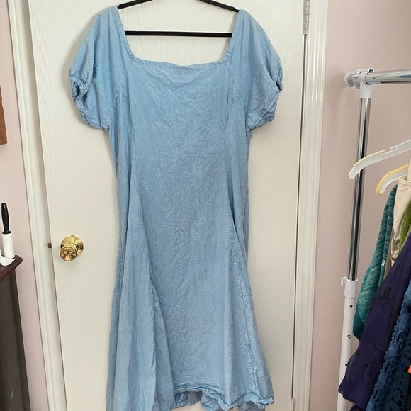 Vintage Diana Marco Light Blue Chambray Dress Size 1X - Picture 2 of 9